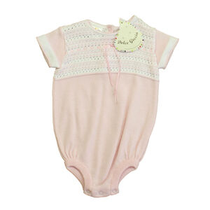 Dolce Goccia Girls Pink | White Romper size: 6 Months